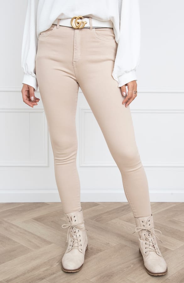 High Waist Spijkerbroek Lizzy Beige 2.0 – shoparchief — foto 2