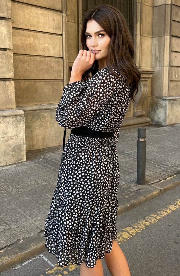 Hartjes Jurk Long Sleeve Millie Zwart – shoparchief — foto 10