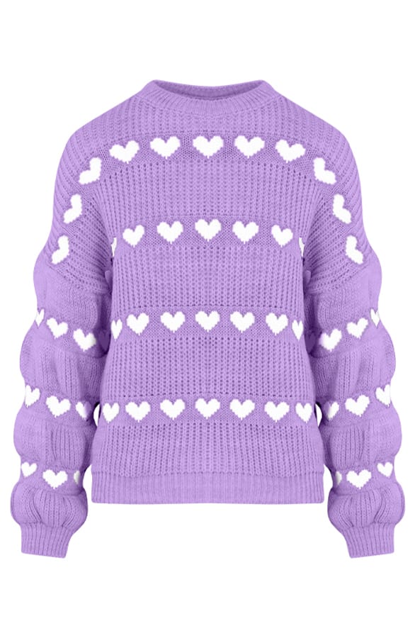 Hartjes Print Sweater Belle Paars – shoparchief