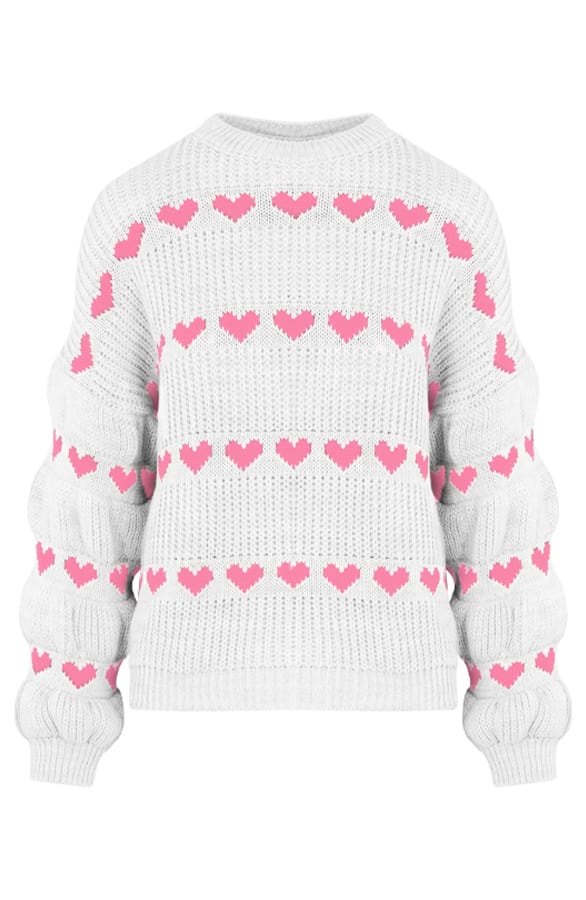 Hartjes Print Sweater Belle Wit Roze – shoparchief — foto 5