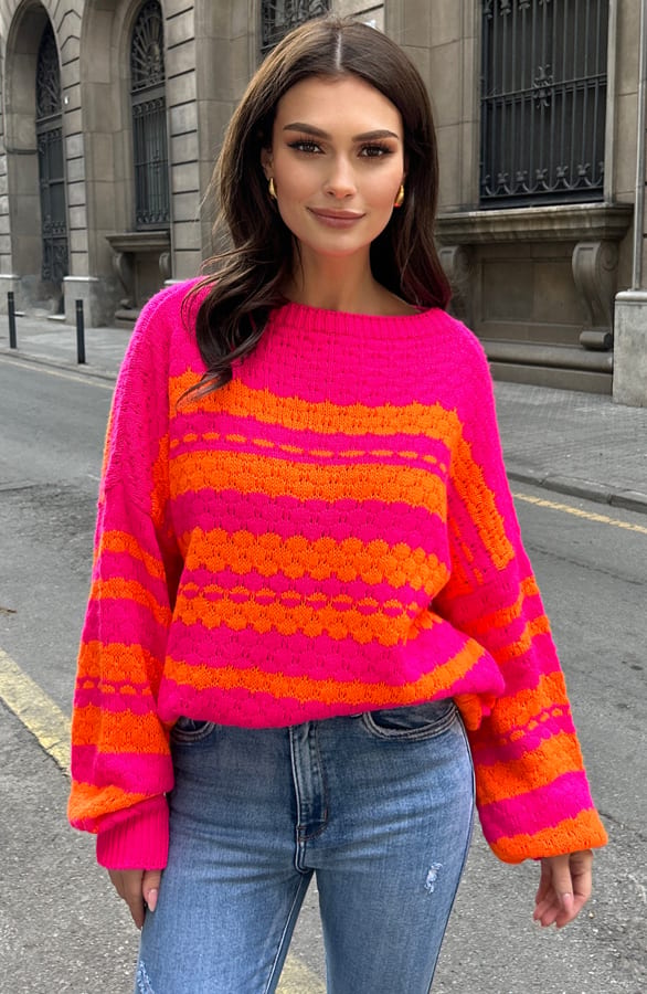 Knitted Trui Mirelle Fuchsia – shoparchief