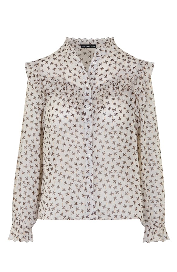 Print Blouse Ruches Josie Beige – shoparchief
