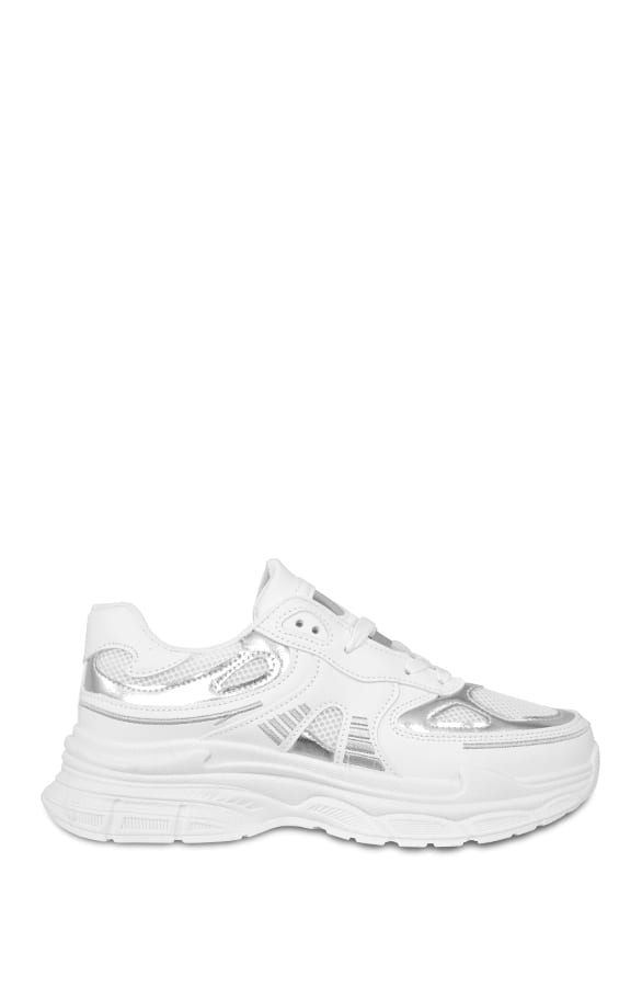 Runner Sneakers Jill Wit Zilver – shoparchief