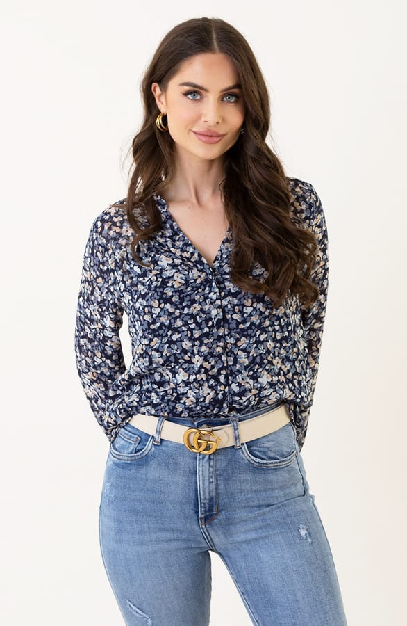 Bloemenprint Blouse Aimee Marine – shoparchief — foto 2