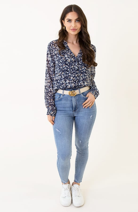 Bloemenprint Blouse Aimee Marine – shoparchief — foto 5