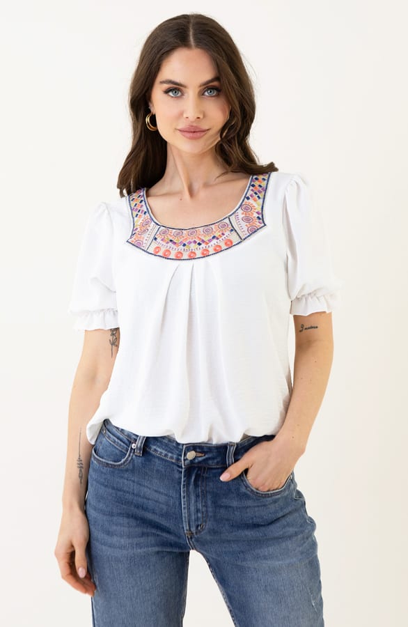 Blouse Met Detail Sophia Ecru – shoparchief