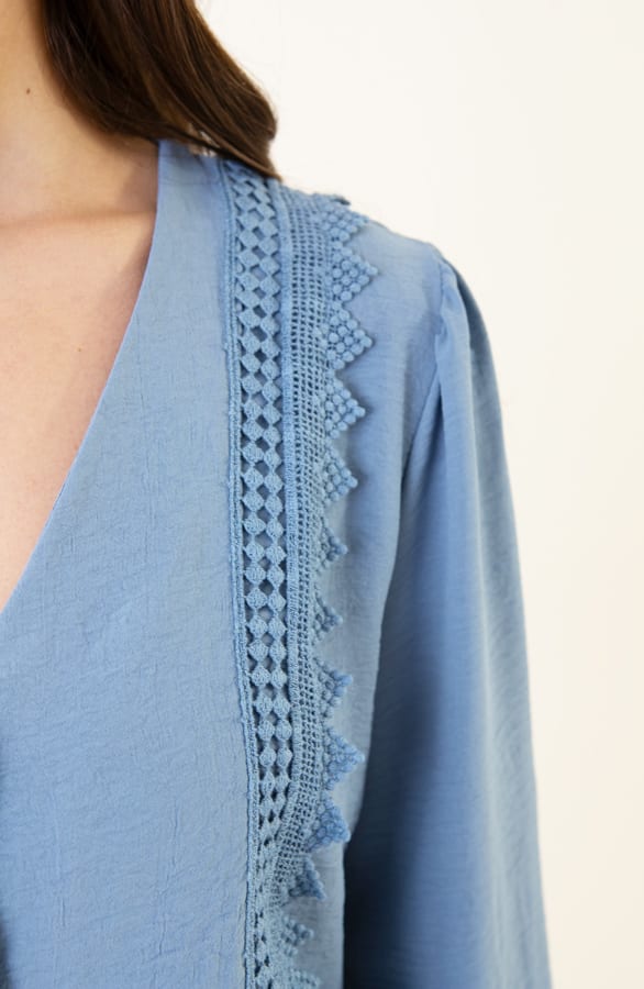 Blouse Met Kanten Details Venice Jeans Blauw – shoparchief — foto 5