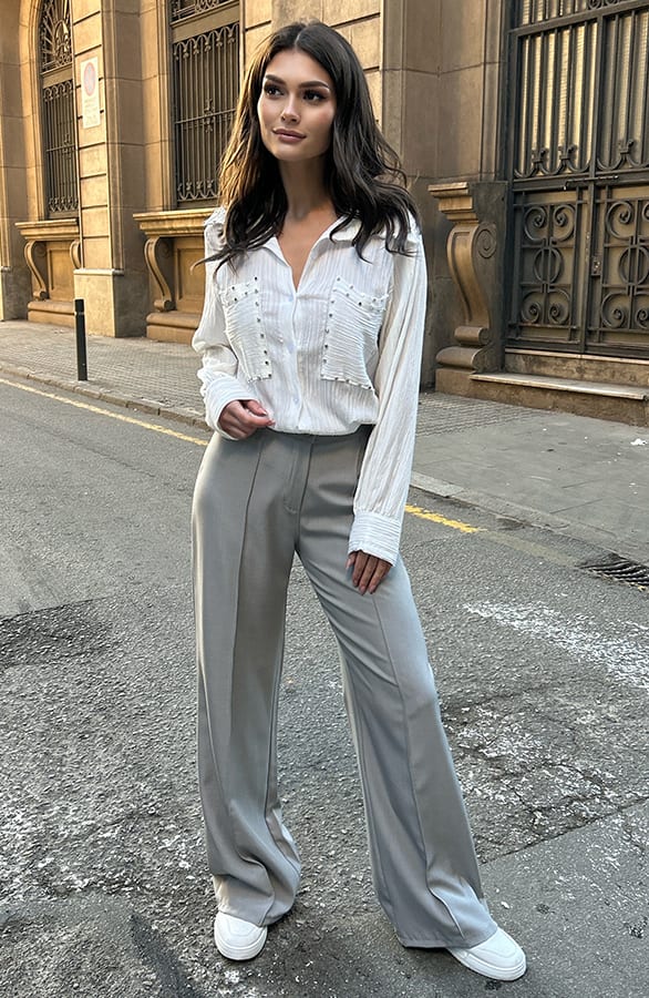 Blouse Met Studs Noëlla Ecru – shoparchief — foto 10