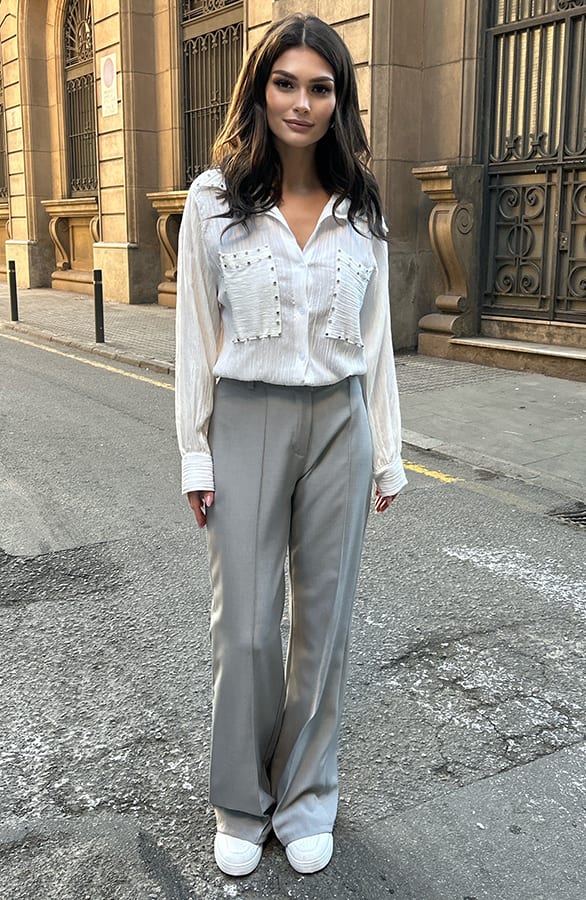 Blouse Met Studs Noëlla Ecru – shoparchief — foto 9