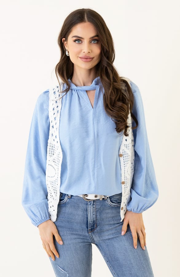 Bohemian Gehaakt Detailed Gilet Lina Wit – shoparchief — foto 5