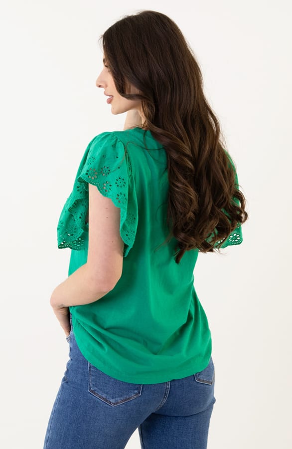 Broderie Detailed Top Leya Bright Green – shoparchief — foto 7