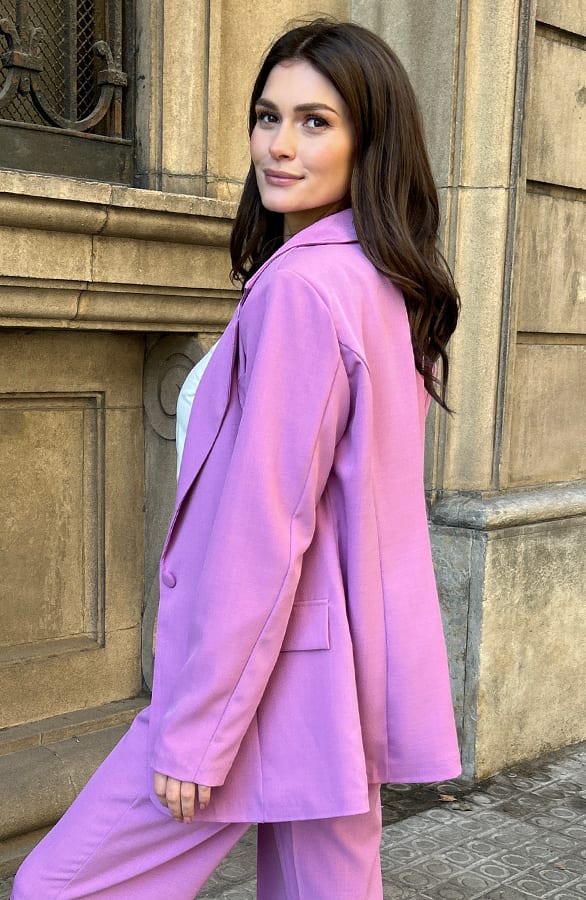 Detailed Oversized Blazer Isabella Candy Pink – shoparchief — foto 3