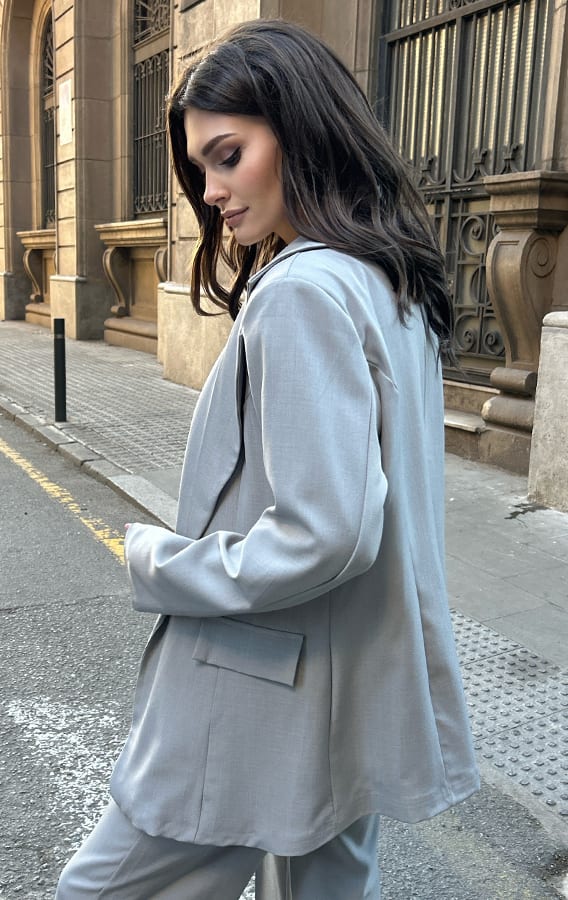 Detailed Oversized Blazer Isabella Grey – shoparchief — foto 3