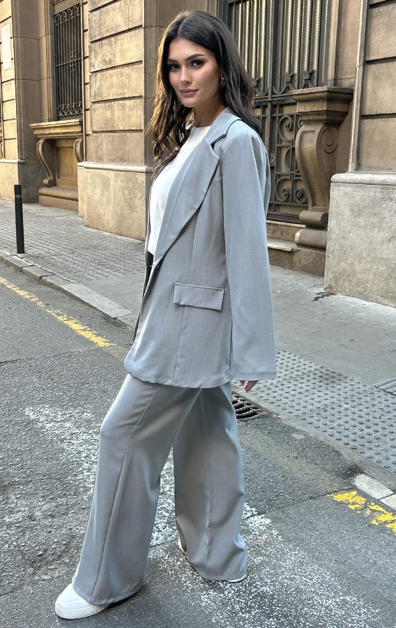 Detailed Oversized Blazer Isabella Grey – shoparchief — foto 4