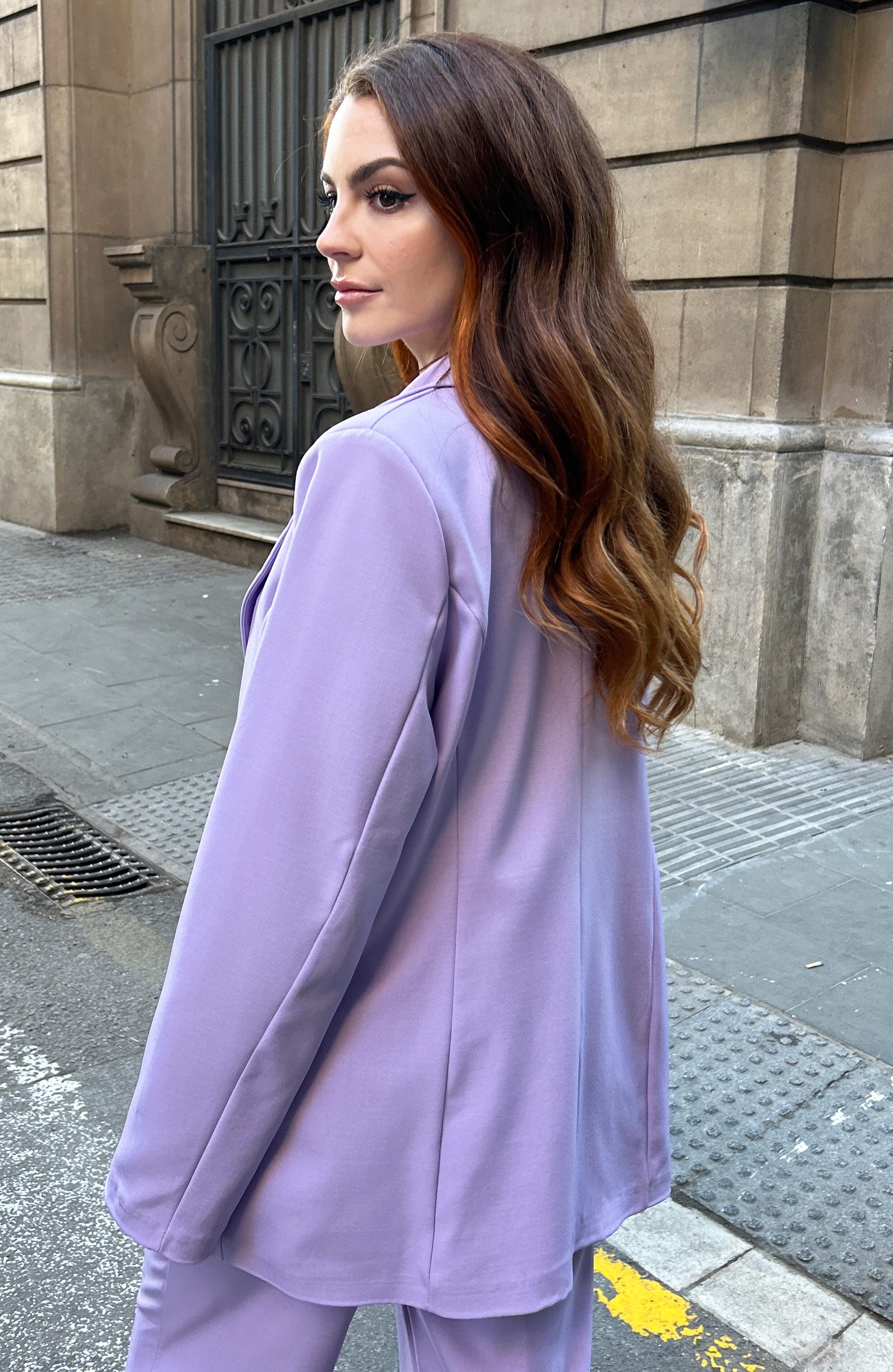 Detailed Oversized Blazer Isabella Lila – shoparchief — foto 2