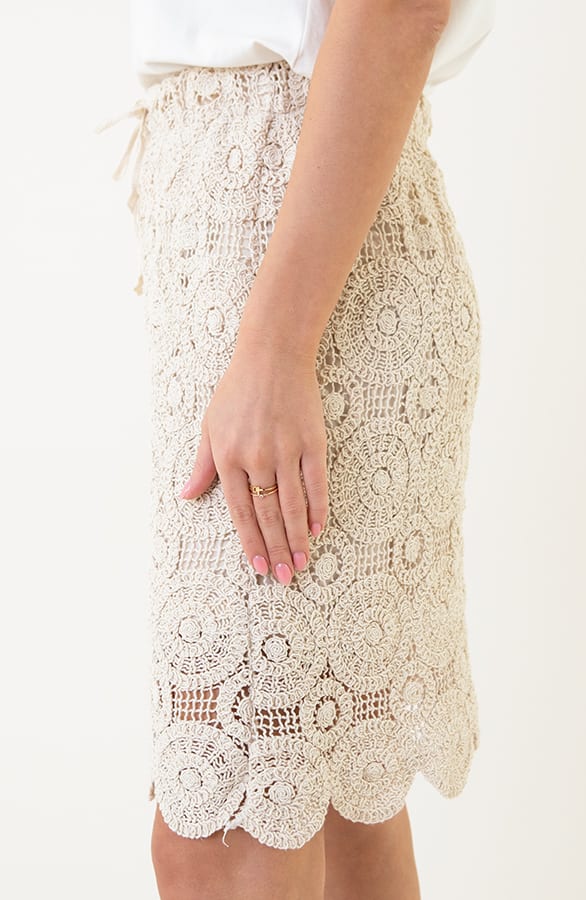 Gehaakte Boho Rok Loua Beige – shoparchief — foto 2