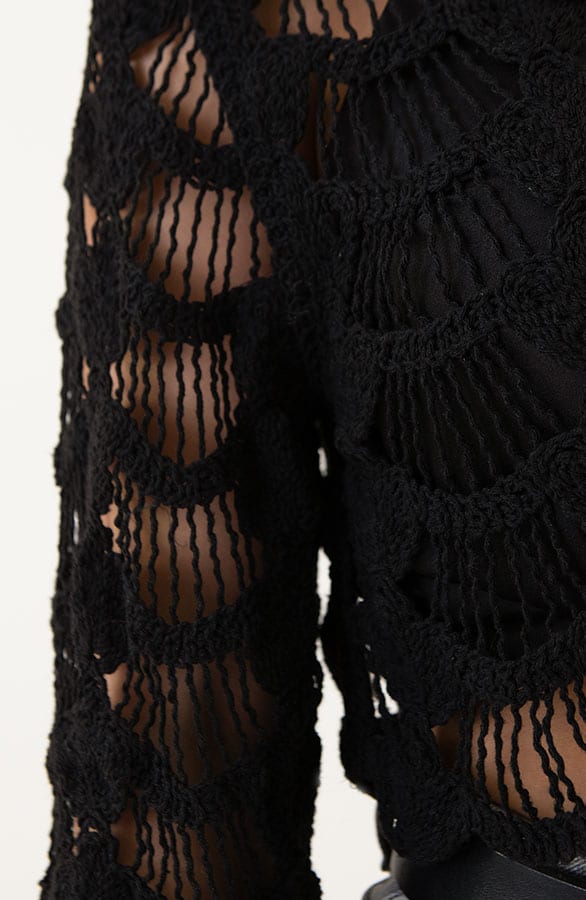 Gehaakte Cropped Trui Millie Zwart – shoparchief — foto 4