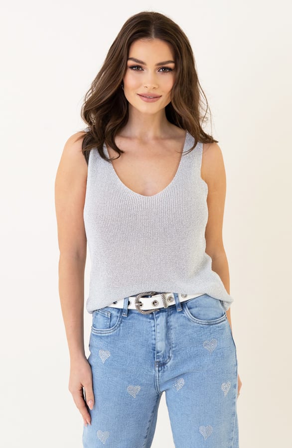 Gehaakte Top Lurex Hanna Zilver – shoparchief — foto 6