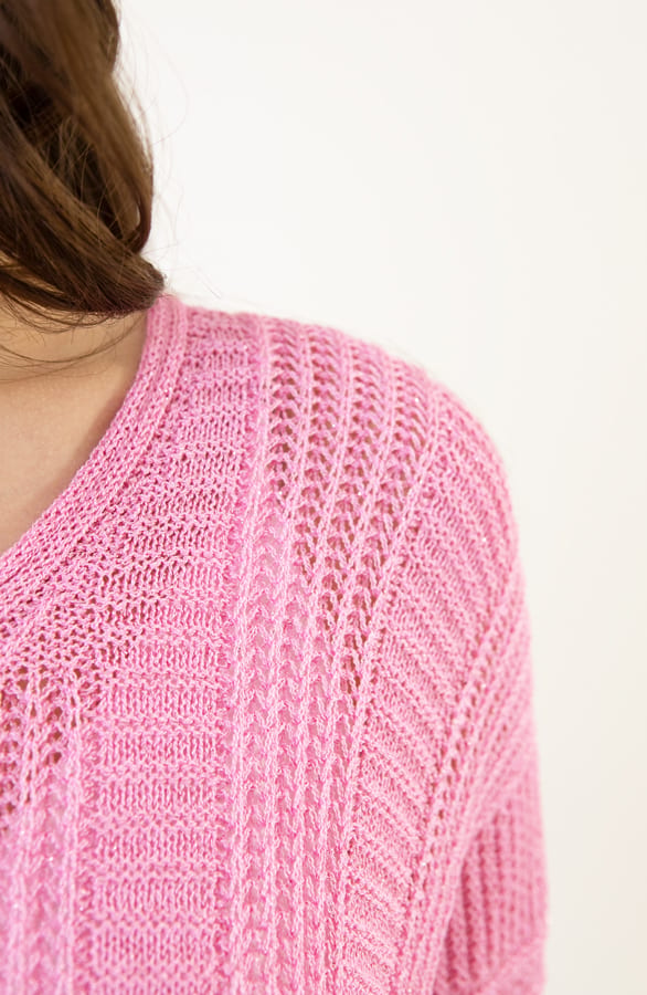 Gehaakte Patroon Top Joyce Roze – shoparchief — foto 4