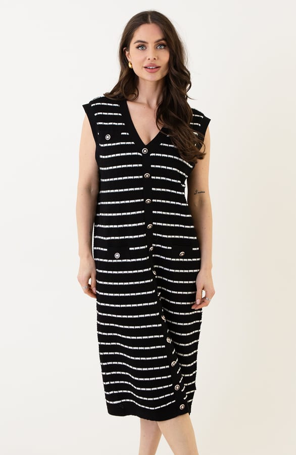 Gestreepte Jurk Amber Zwart – shoparchief — foto 2