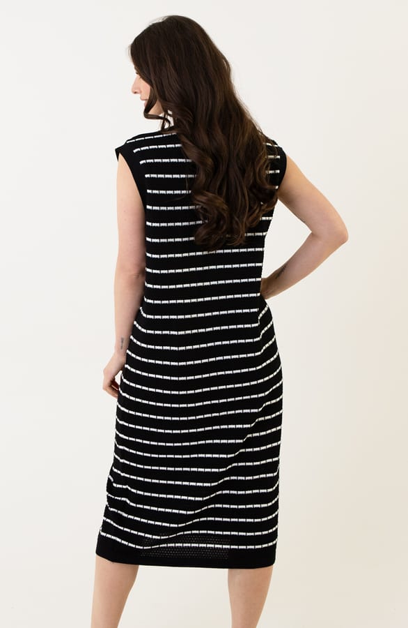 Gestreepte Jurk Amber Zwart – shoparchief — foto 4
