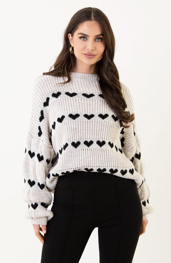 Hartjes Print Sweater Belle Beige – shoparchief — foto 2