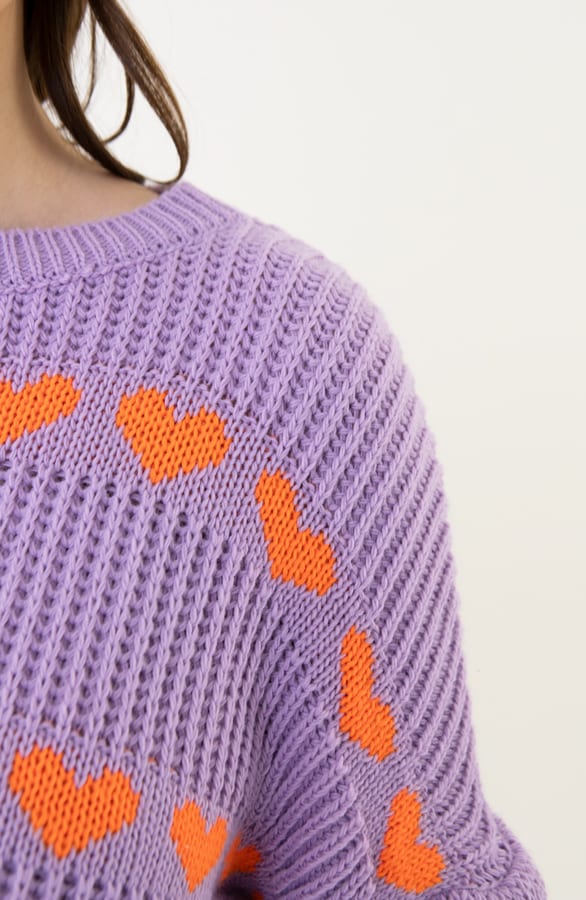 Hartjes Print Sweater Belle Paars Oranje – shoparchief — foto 3