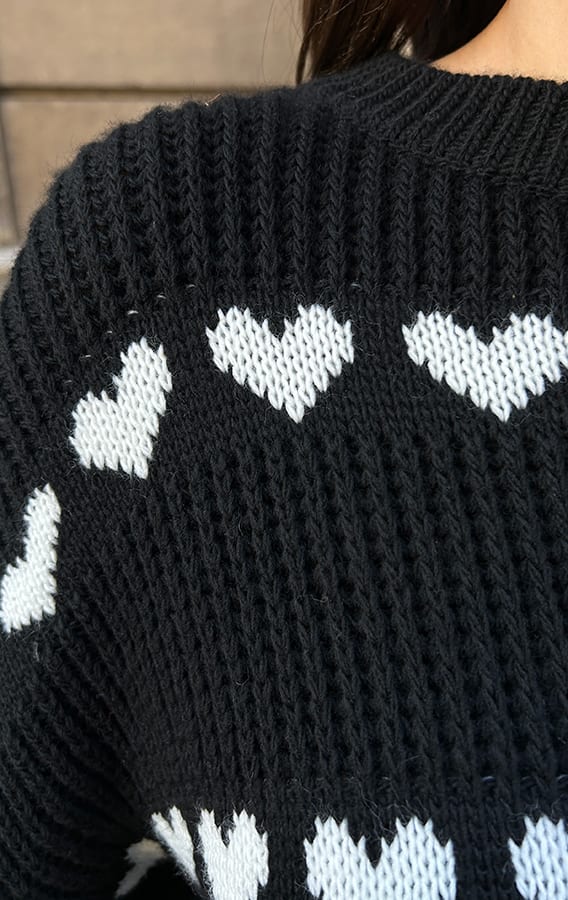 Hartjes Print Sweater Belle Zwart – shoparchief — foto 5