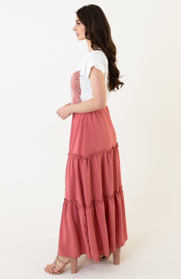 Ruffle Maxi Rok Abby Dust Roze – shoparchief — foto 7