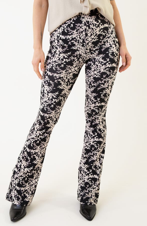 Janine Flared Broek Leaf Zwart – shoparchief