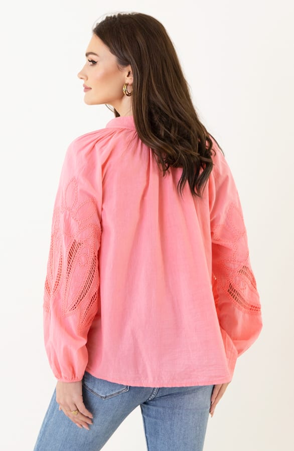 Katoenen Embroidery Blouse Juliette Koraal – shoparchief — foto 2