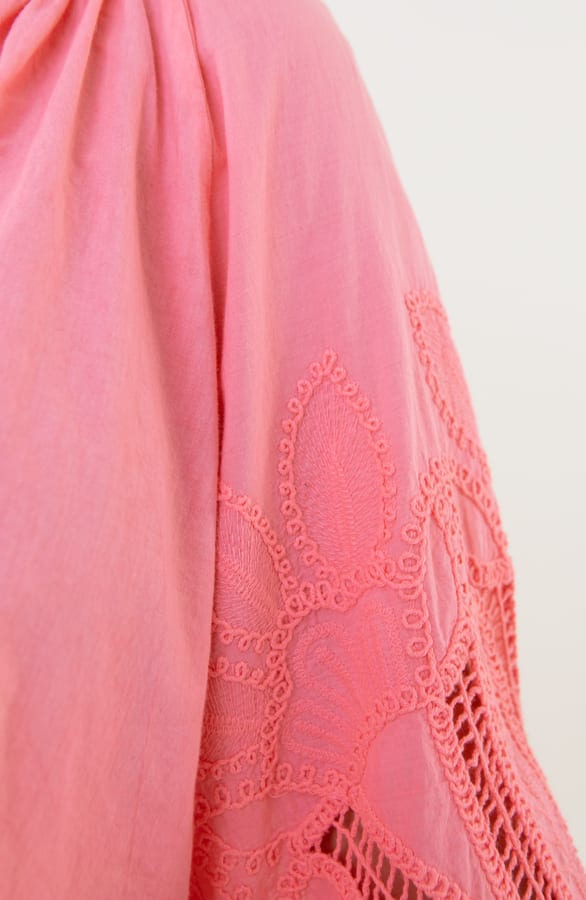 Katoenen Embroidery Blouse Juliette Koraal – shoparchief — foto 4