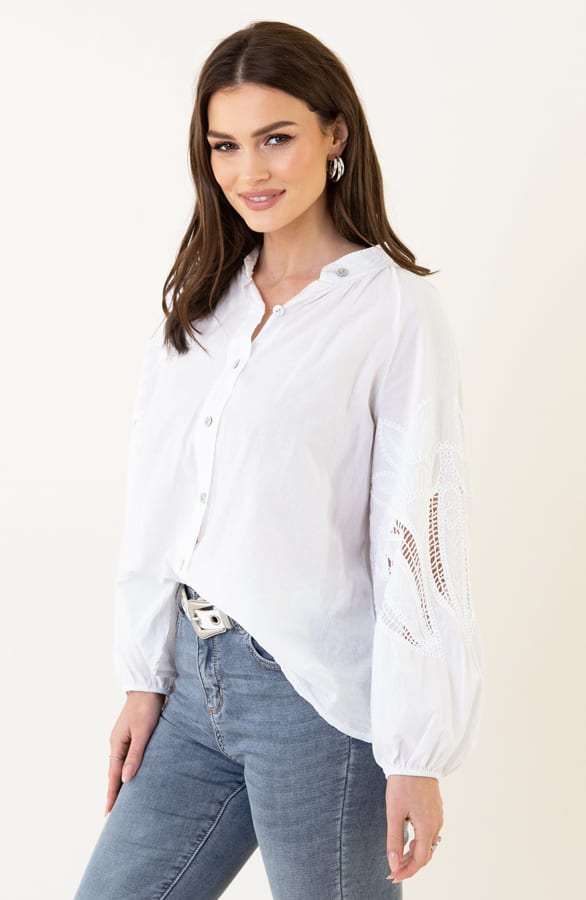 Katoenen Embroidery Blouse Juliette Off White – shoparchief — foto 2
