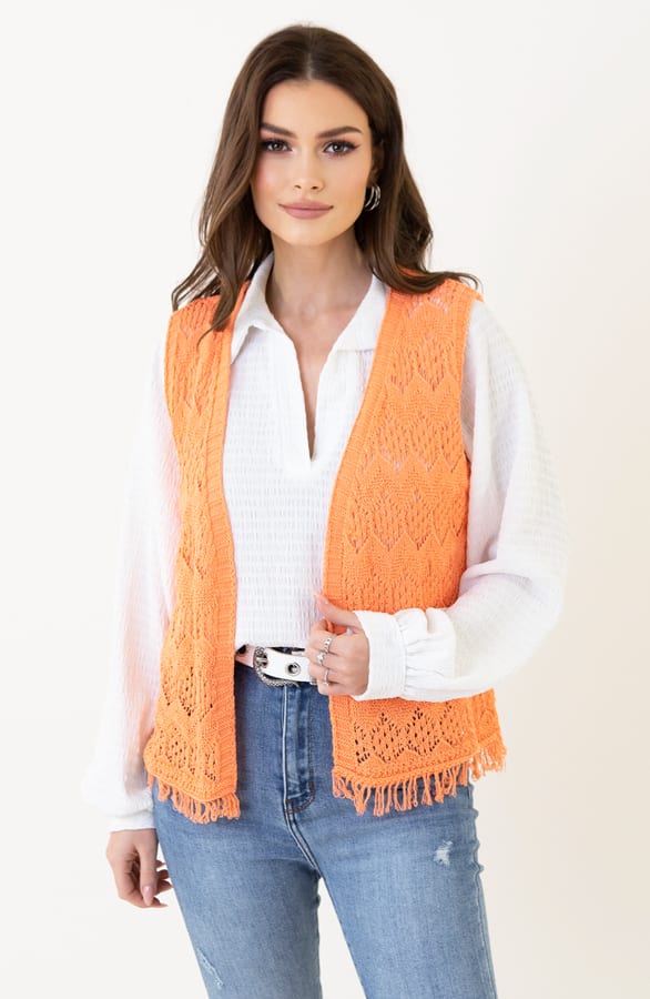 Knitted Gilet Amira Light Peach – shoparchief
