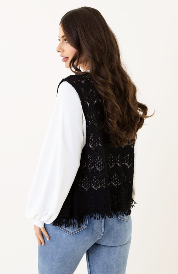Knitted Gilet Amira Zwart – shoparchief — foto 3