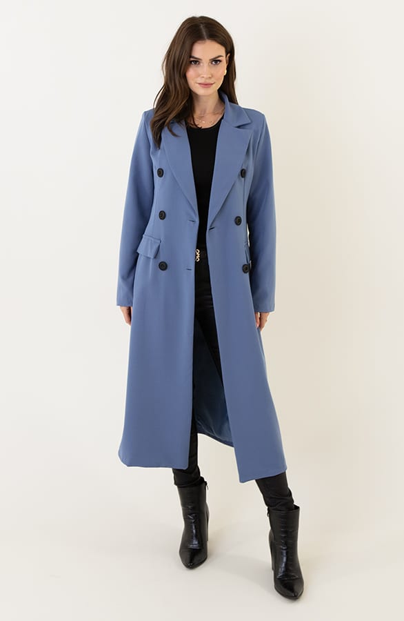 Lange Blazer Layla Jeansblauw – shoparchief