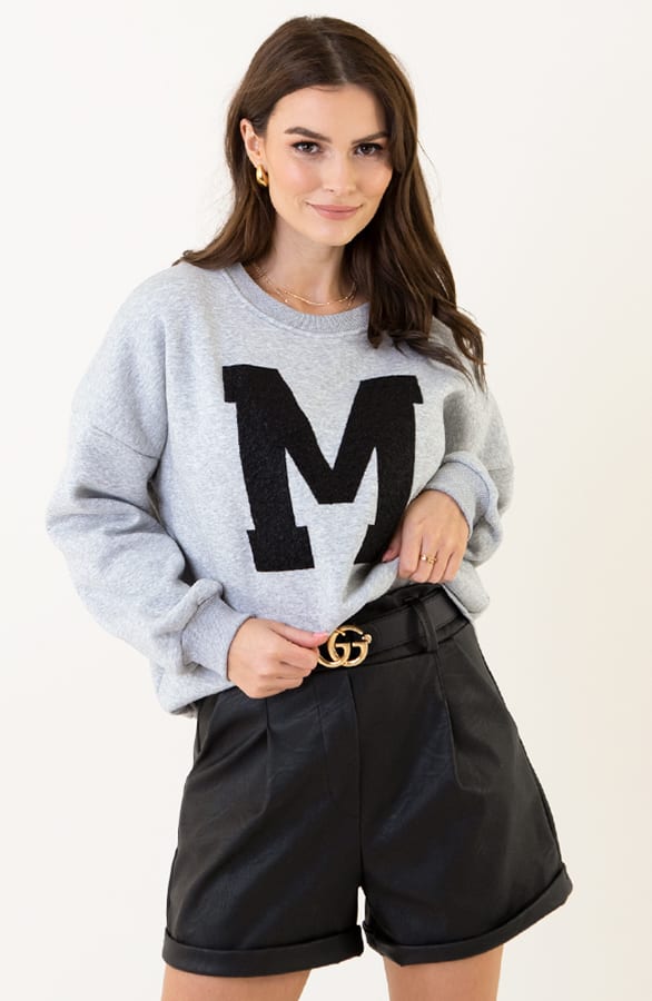 Letter Trui Mira Grijs – shoparchief