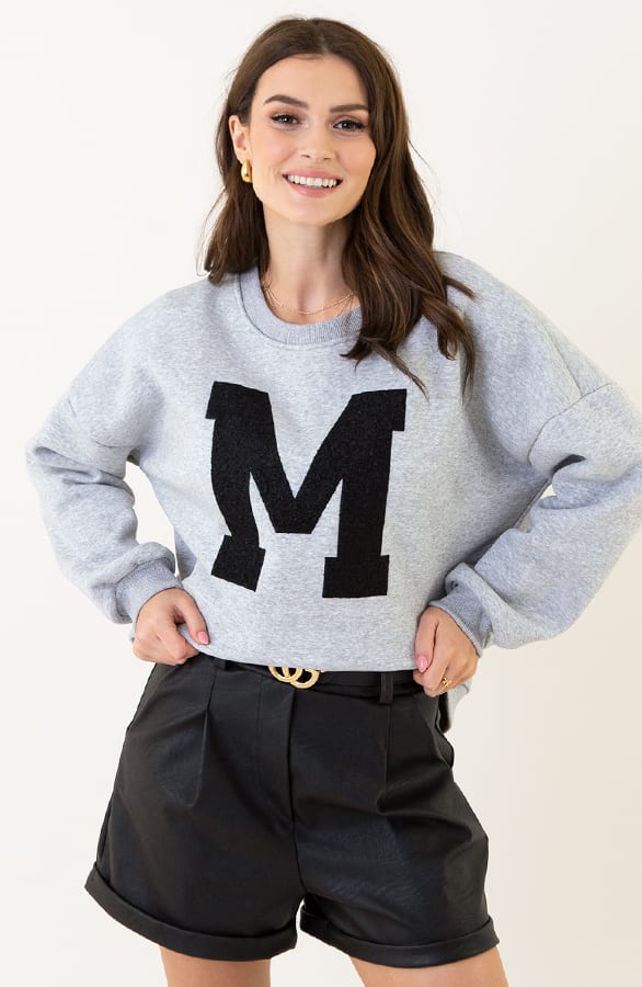 Letter Trui Mira Grijs – shoparchief — foto 2