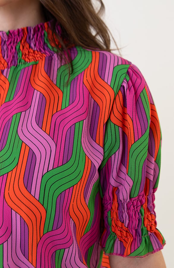 Lynn Top Patroon Groen Oranje – shoparchief — foto 4