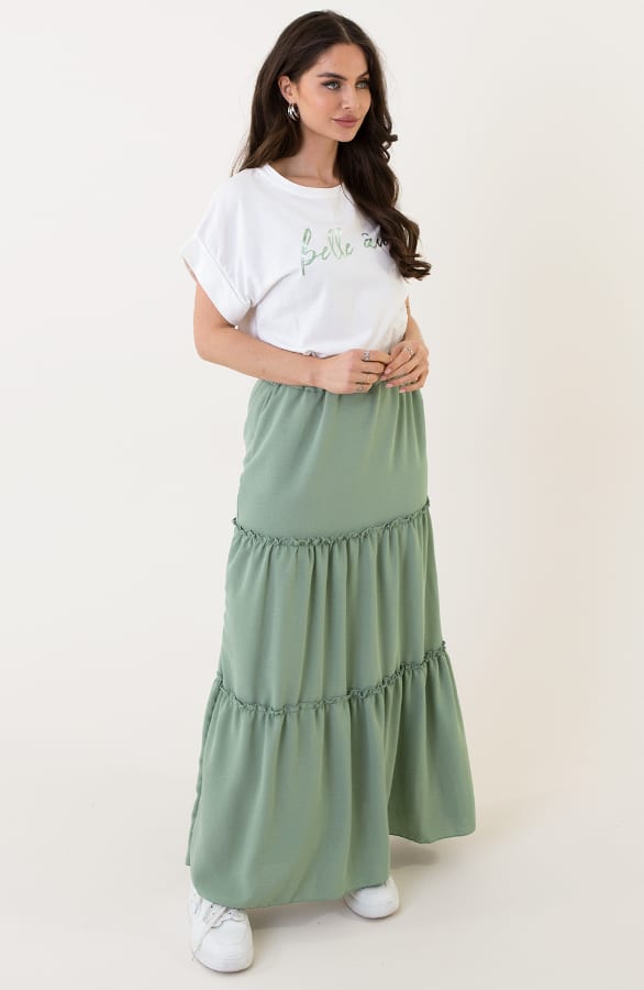 Ruffle Maxi Rok Abby Mint – shoparchief — foto 4