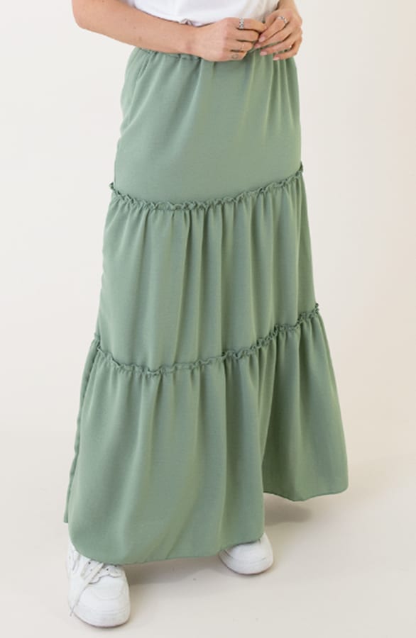 Ruffle Maxi Rok Abby Mint – shoparchief — foto 2