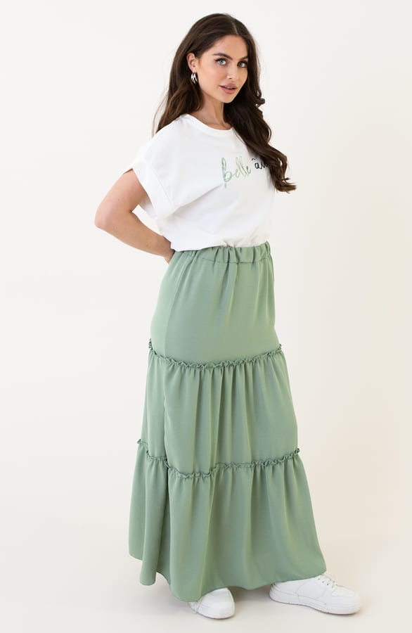 Ruffle Maxi Rok Abby Mint – shoparchief — foto 6