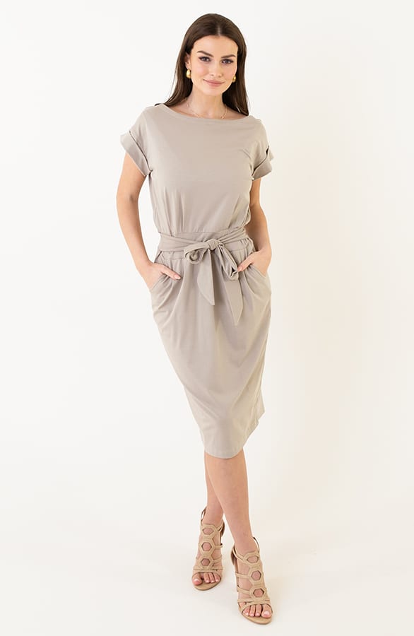 Noa Dress Dark Beige – casual jurkjes — foto 9