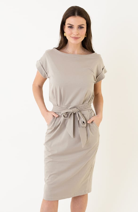 Noa Dress Dark Beige – casual jurkjes — foto 6