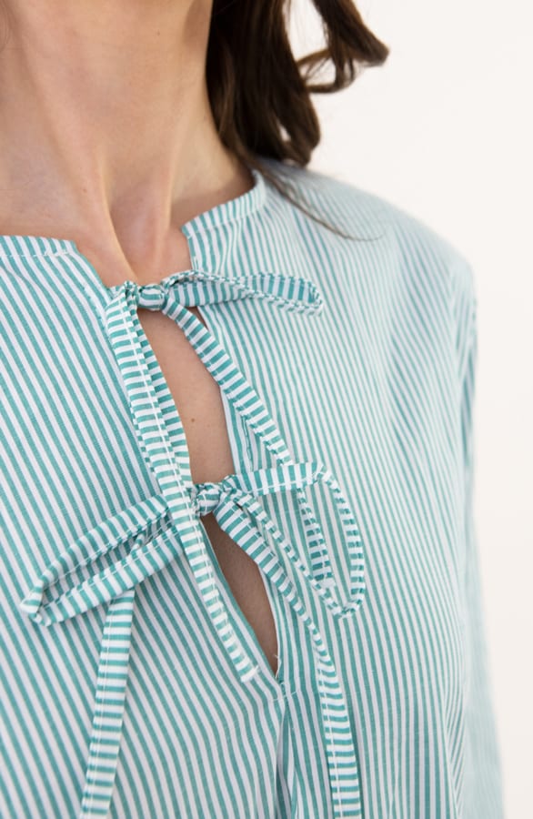 Peplum Strik Blouse Isa-Beau Mint – shoparchief — foto 4