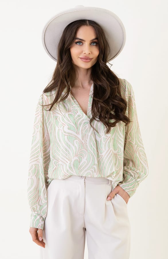Print Blouse Noémi Pastel Mint – shoparchief