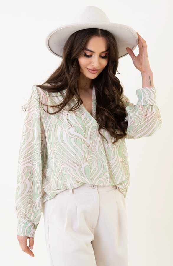 Print Blouse Noémi Pastel Mint – shoparchief — foto 4