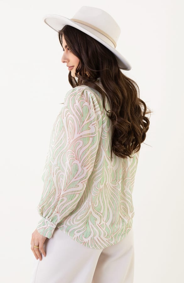 Print Blouse Noémi Pastel Mint – shoparchief — foto 3