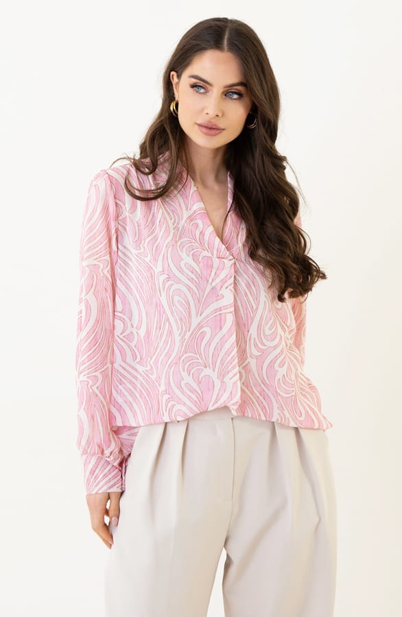 Print Blouse Noémi Pastel Pink – shoparchief — foto 2