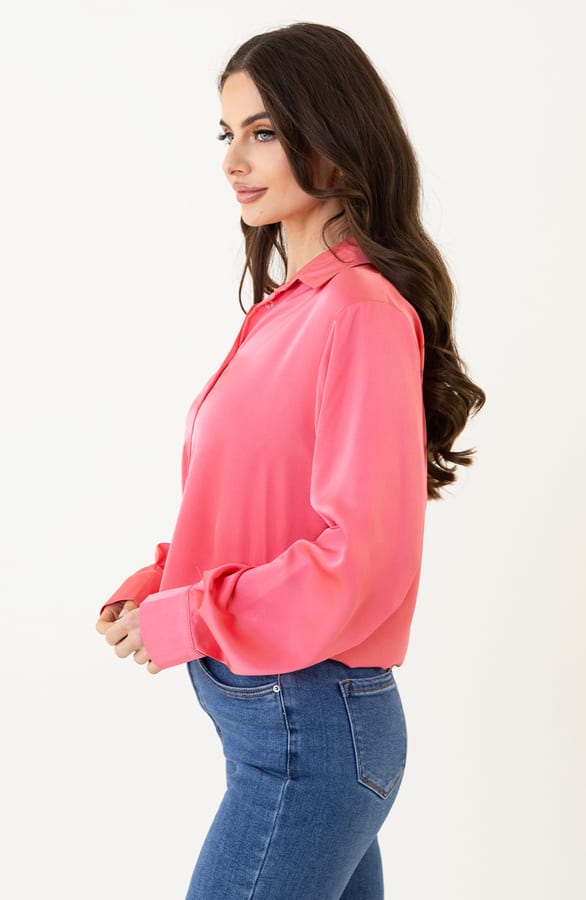 Satijnen Blouse Oriana Koraal – shoparchief — foto 3